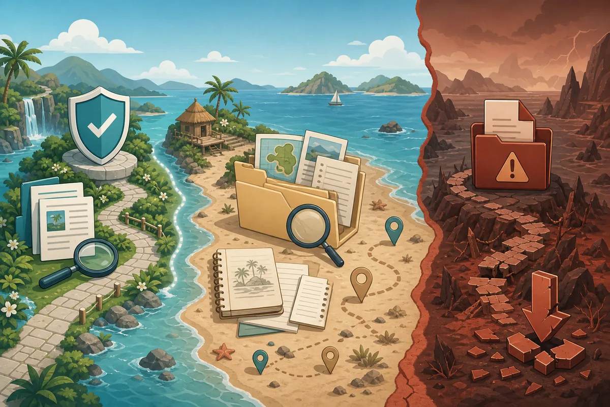 Gráfico editorial que separa información oficial, notas de fans y claims riesgosos de APK o archivos