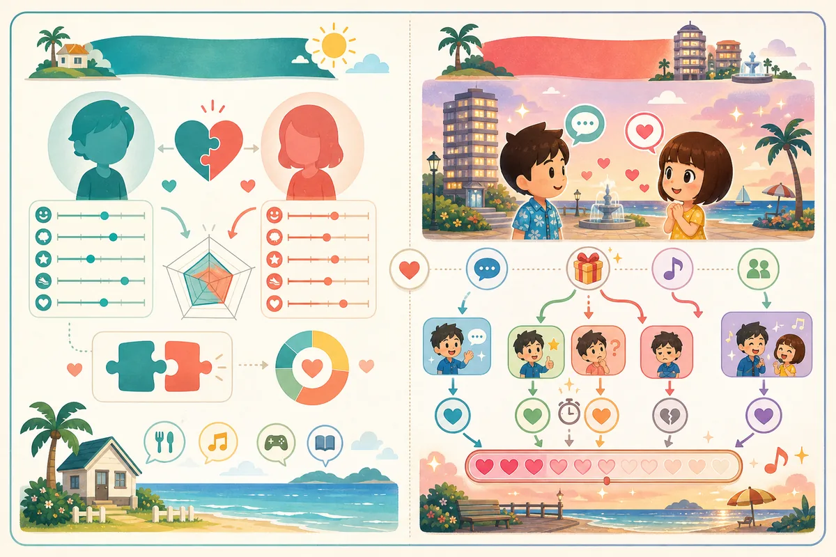 Guida al matrimonio in Tomodachi Life: Living the Dream compatibility map